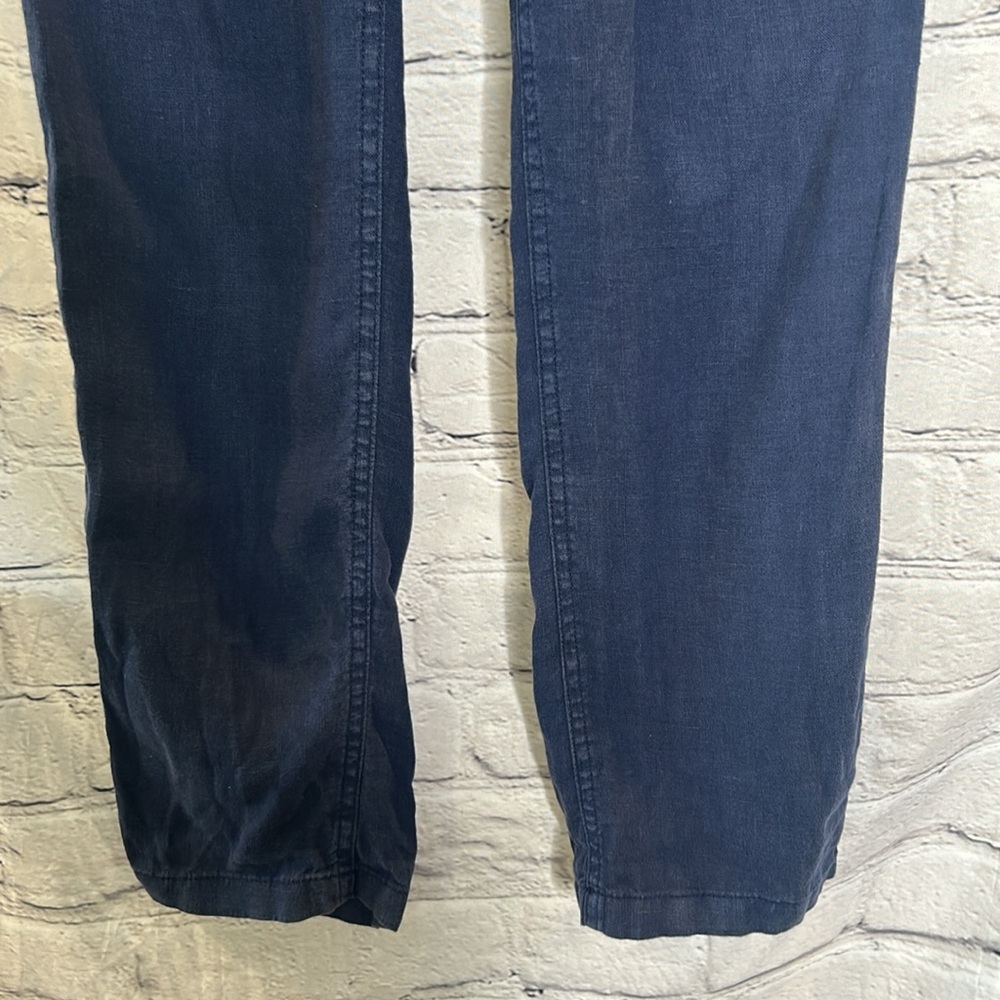 Lilly Pulitzer Navy Blue Elastic Waistband Linen Pants Size X-Small - Picture 5 of 10
